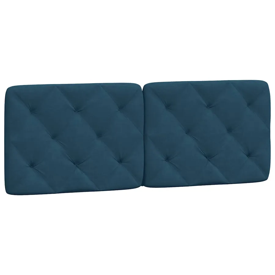 Coussin de tête de lit bleu 120 cm velours - 2