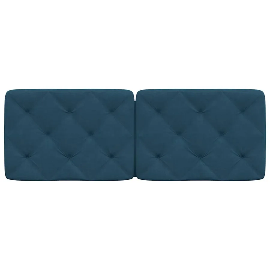 Coussin de tête de lit bleu 120 cm velours - 5
