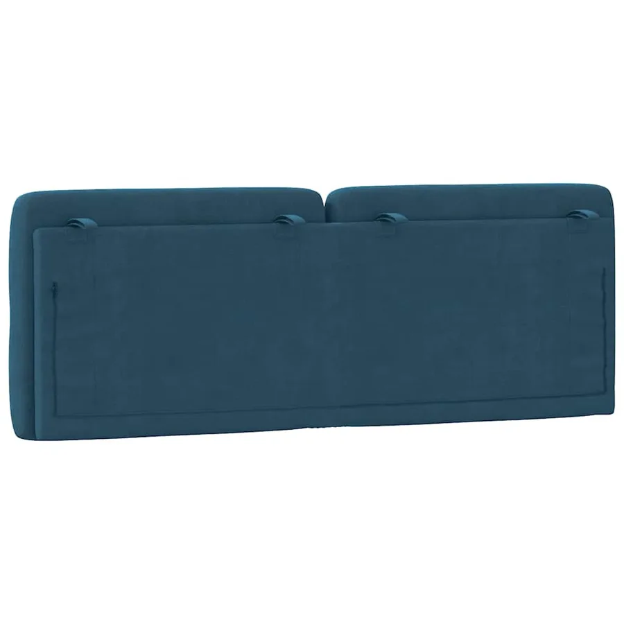 Coussin de tête de lit bleu 120 cm velours - 7