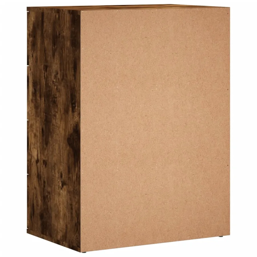 Buffet chêne fumé 60x39x80 cm bois d'ingénierie - 8