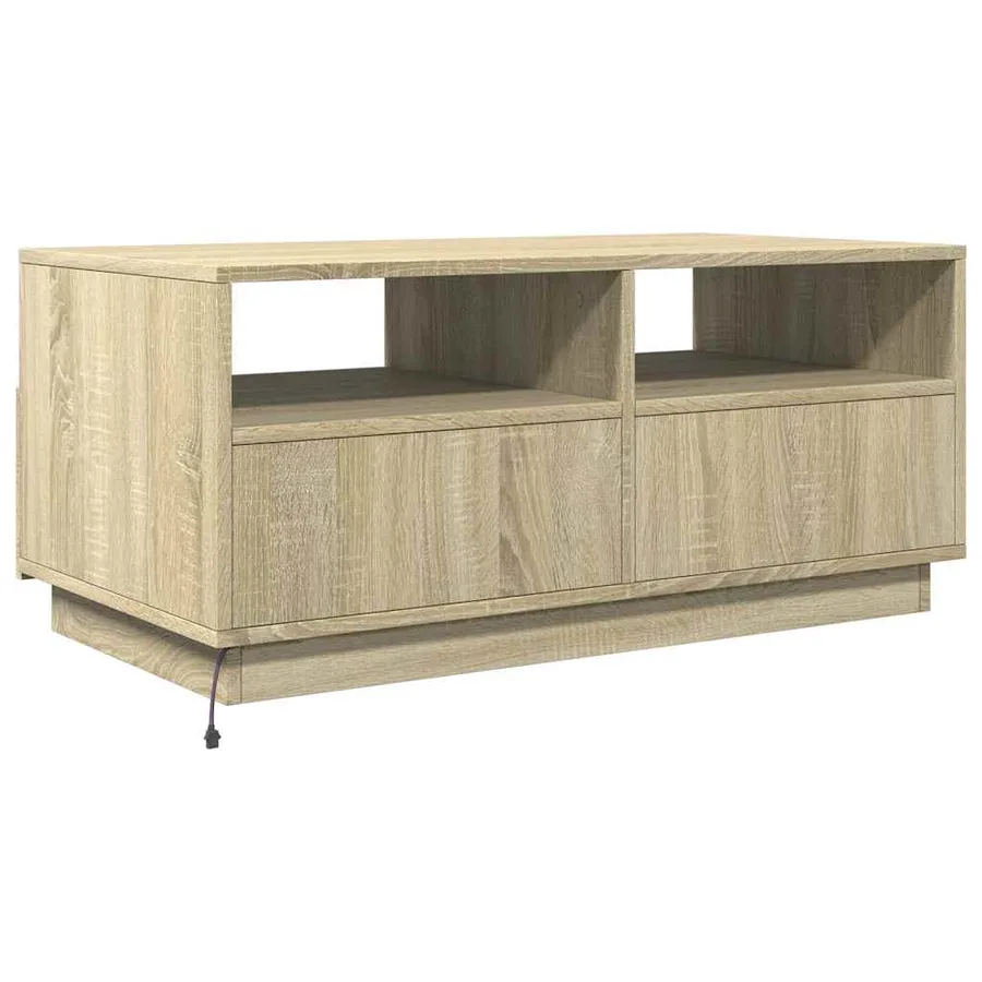 Table basse avec lumières LED chêne sonoma 90x49x40 cm - 7