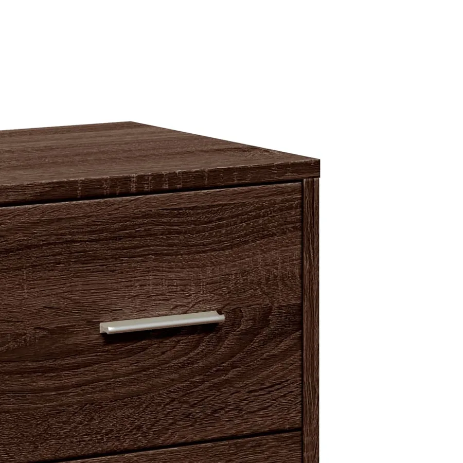 Buffet chêne marron 60x31x84 cm bois d'ingénierie - 8