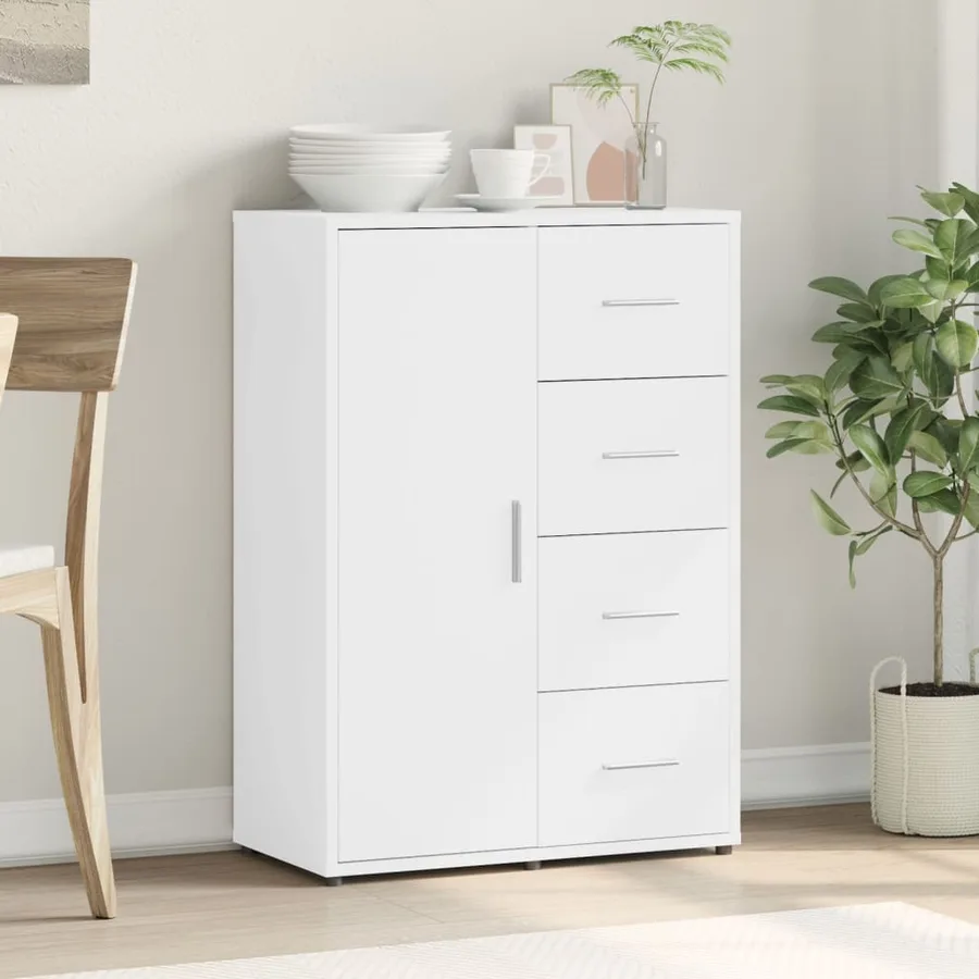 Buffet blanc 60x31x84 cm bois d'ingénierie - 3