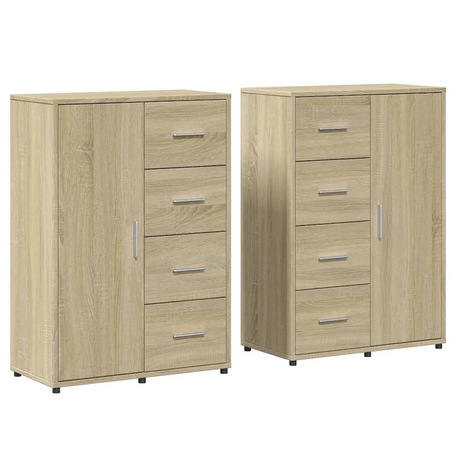 Buffets 2 pcs chêne sonoma 60x31x84 cm bois d'ingénierie - 2
