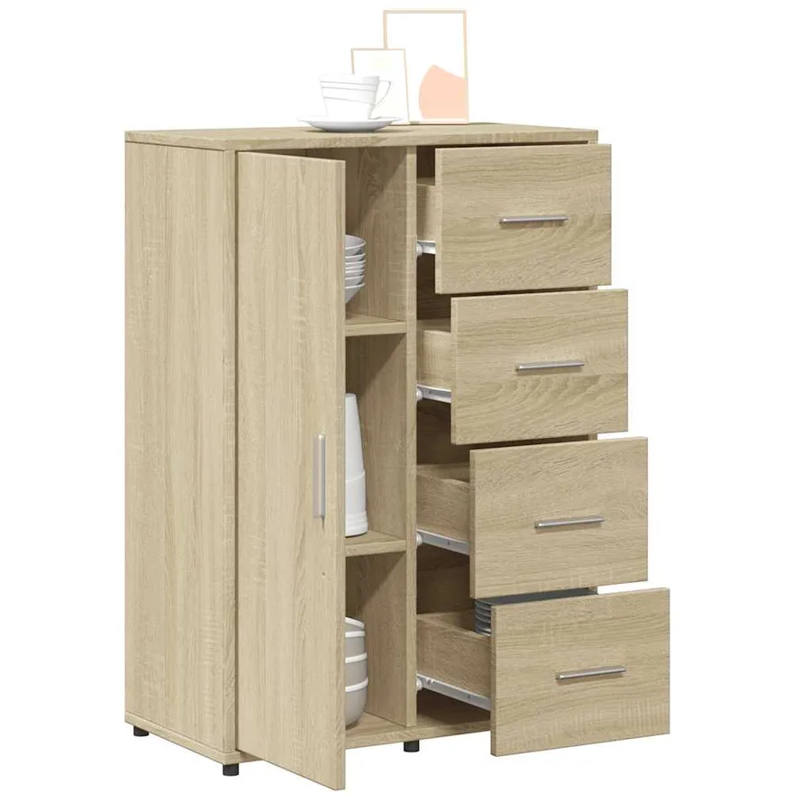 Buffets 2 pcs chêne sonoma 60x31x84 cm bois d'ingénierie - 4