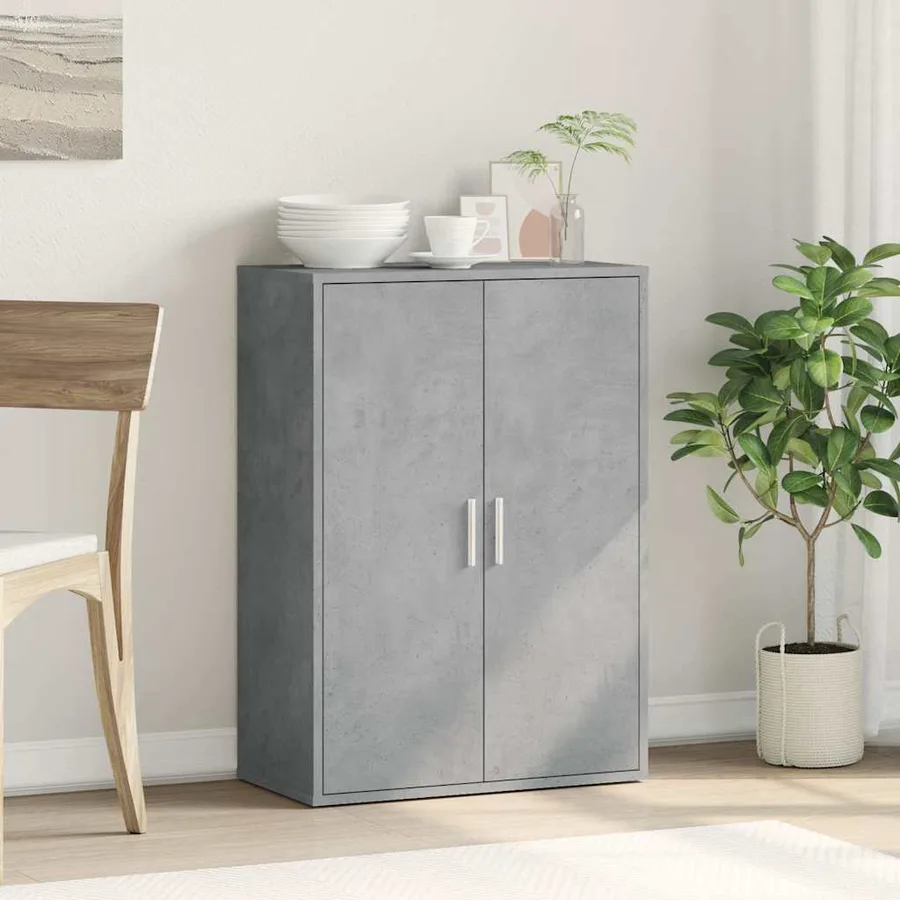 Buffet gris béton 60x31x84 cm bois d'ingénierie - 3