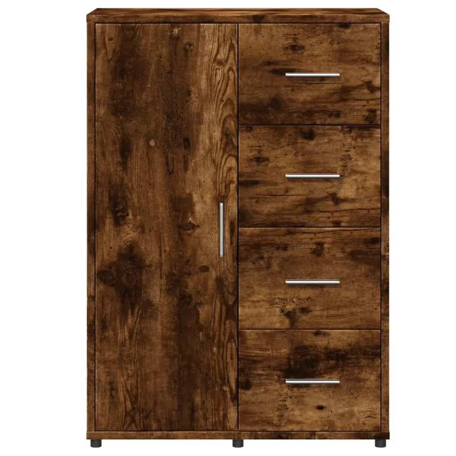 Buffet chêne fumé 60x31x84 cm bois d'ingénierie - 5
