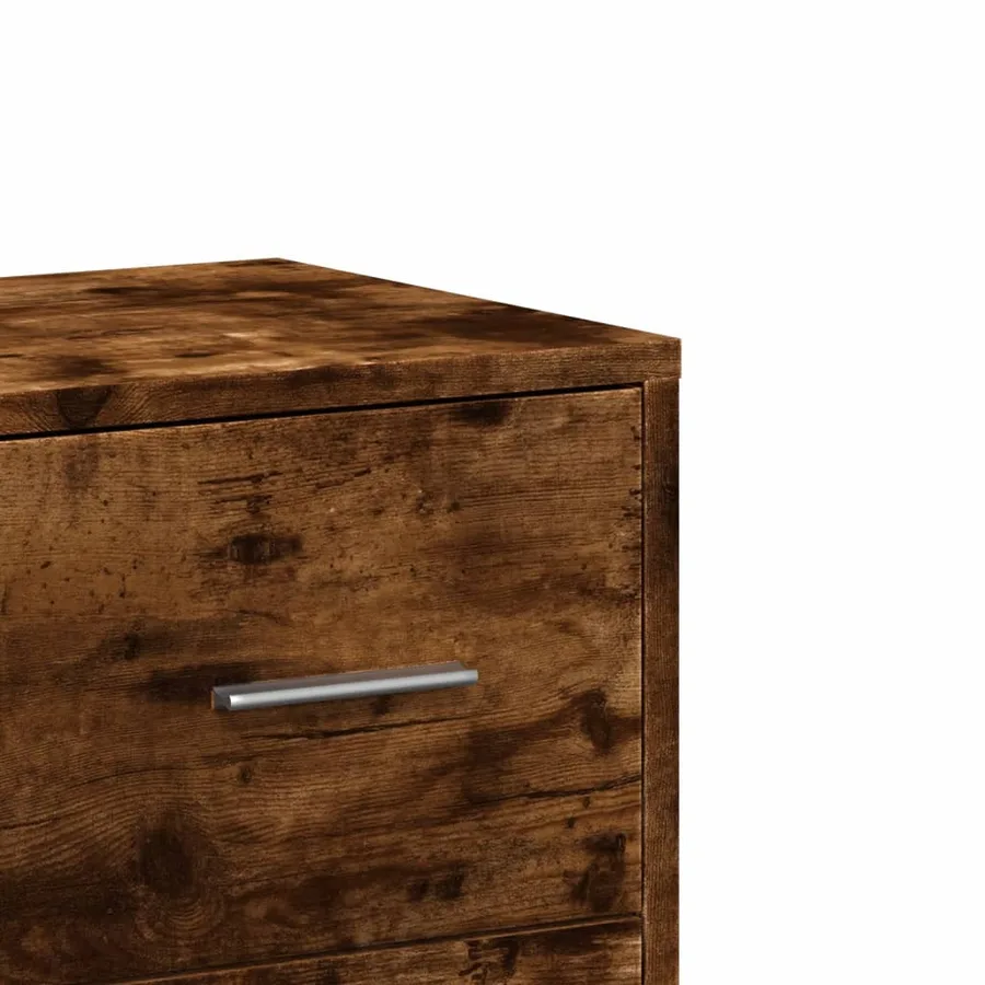 Buffet chêne fumé 60x31x84 cm bois d'ingénierie - 9