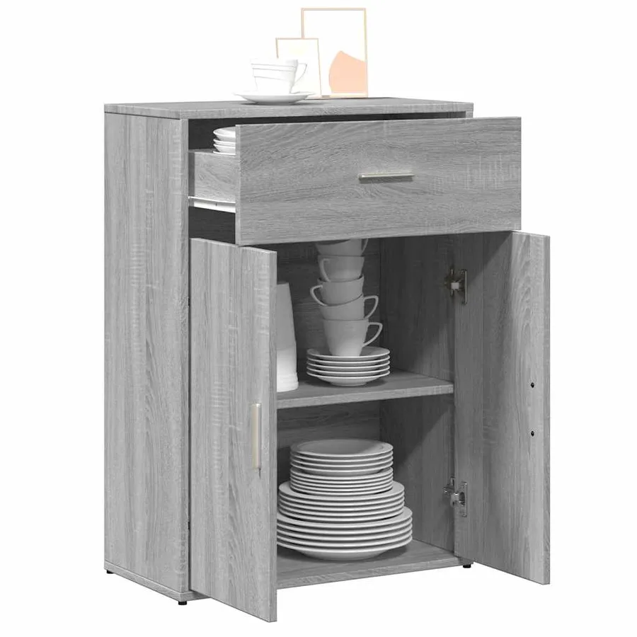 Buffet sonoma gris 60x30x84 cm bois d'ingénierie - 4