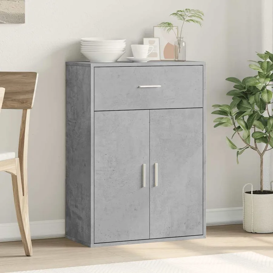 Buffet gris béton 60x30x84 cm bois d'ingénierie - 3
