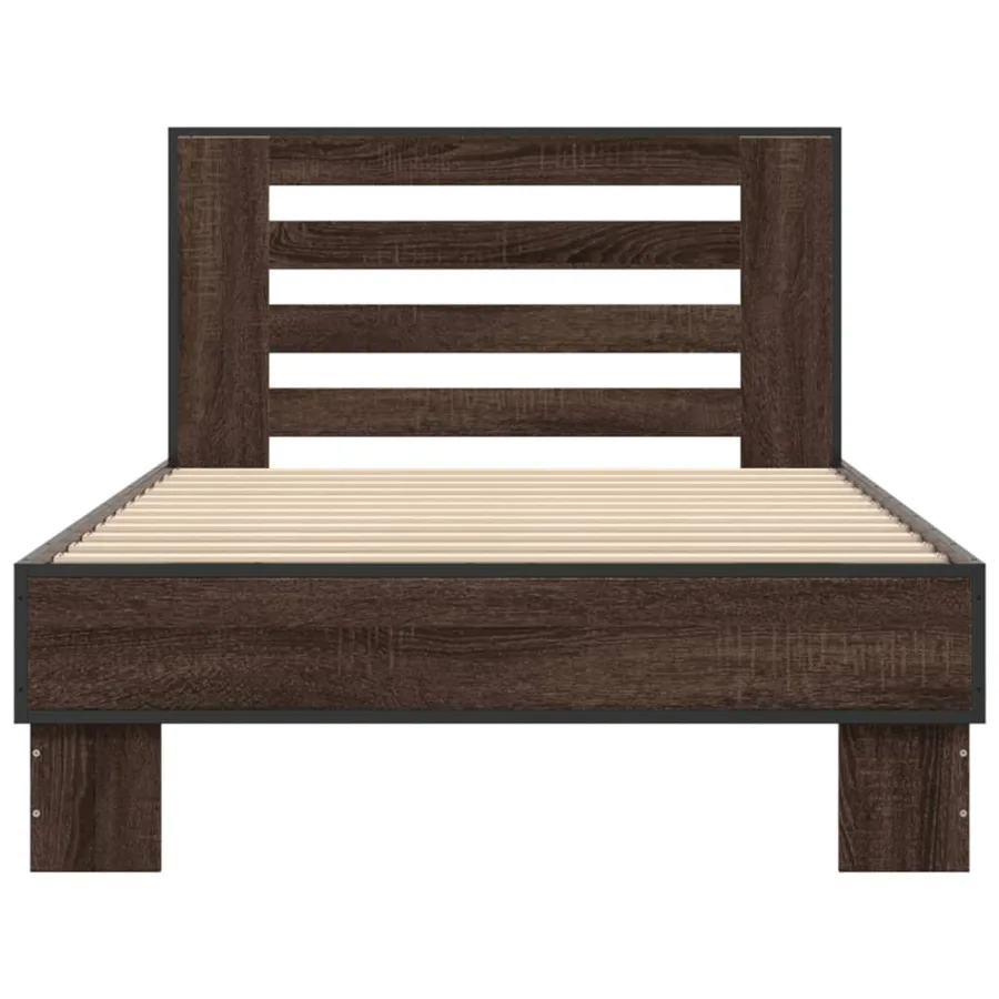 Cadre de lit sans matelas chêne marron 90x190 cm - 4