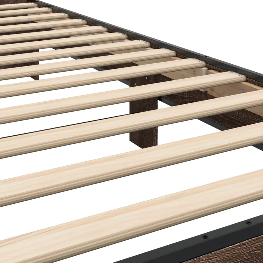 Cadre de lit sans matelas chêne marron 90x190 cm - 7