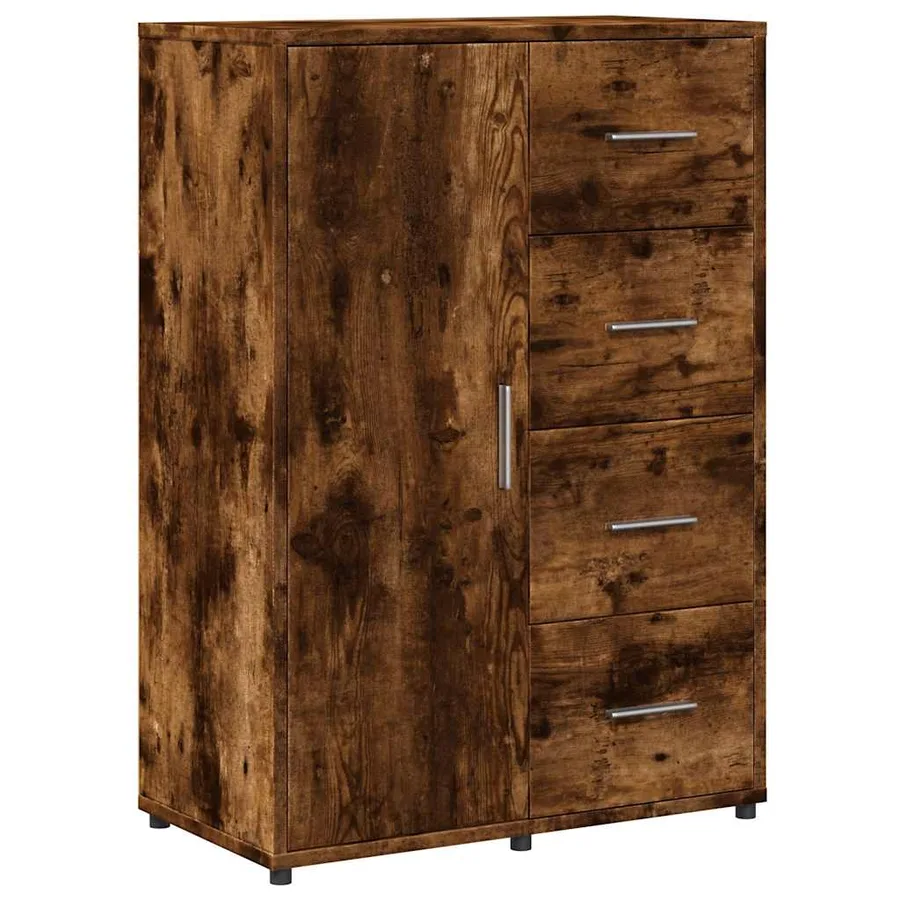 Buffets 2 pcs chêne fumé 60x31x84 cm bois d'ingénierie - 5