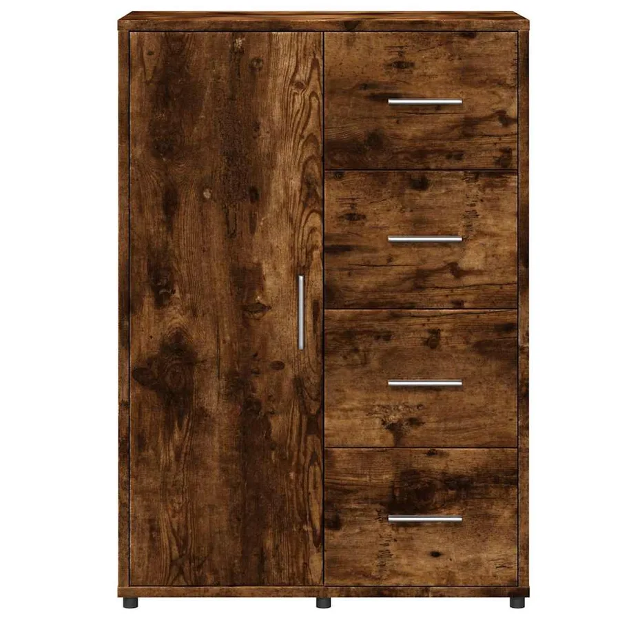 Buffets 2 pcs chêne fumé 60x31x84 cm bois d'ingénierie - 6