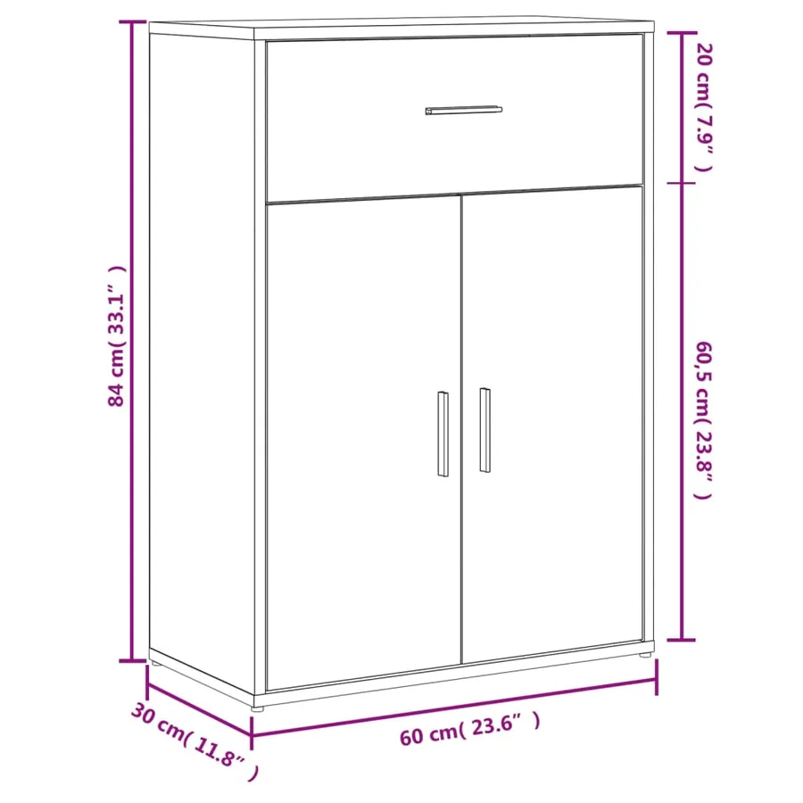Buffets 2 pcs sonoma gris 60x30x84 cm bois d'ingénierie - 10