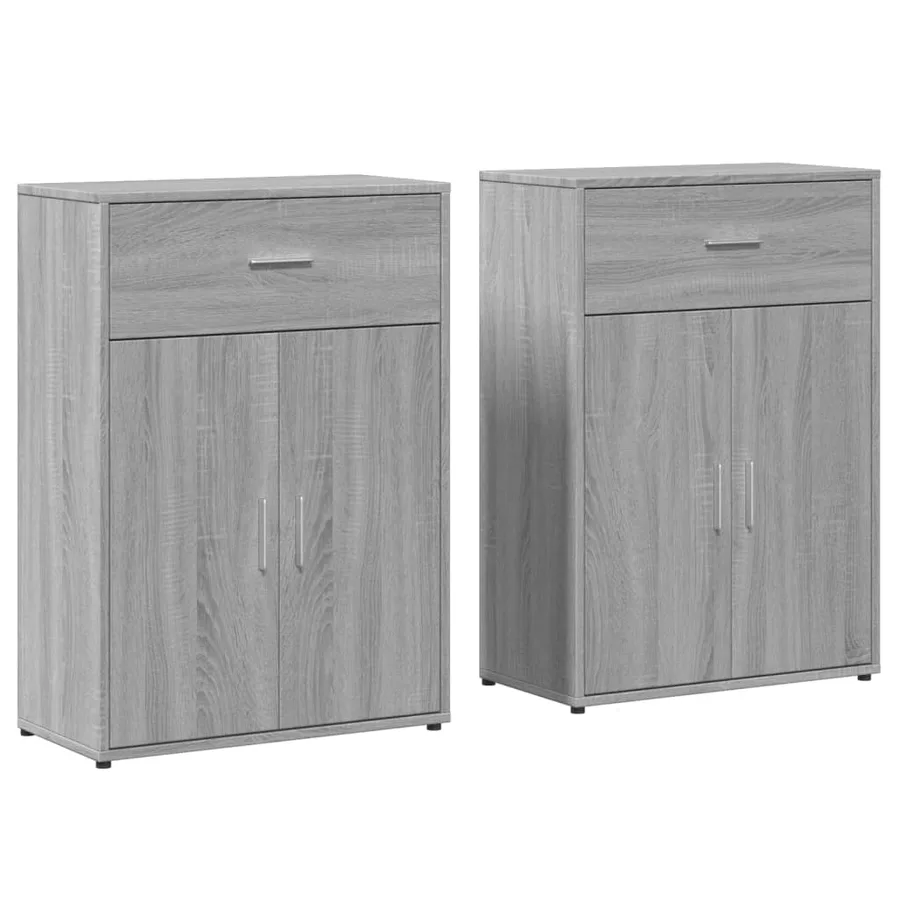 Buffets 2 pcs sonoma gris 60x30x84 cm bois d'ingénierie - 2