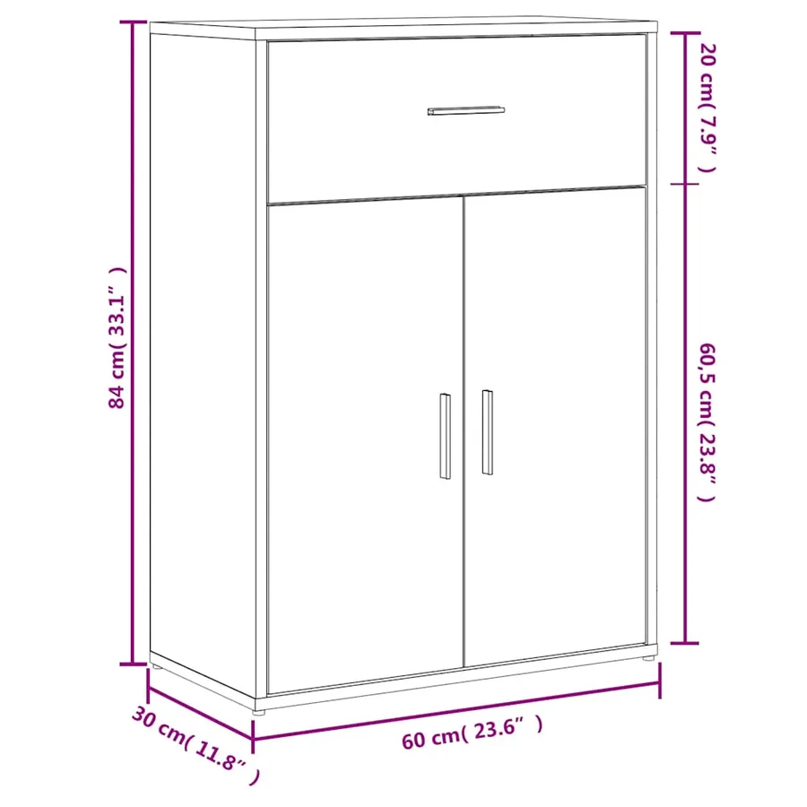 Buffets 2 pcs chêne fumé 60x30x84 cm bois d'ingénierie - 10