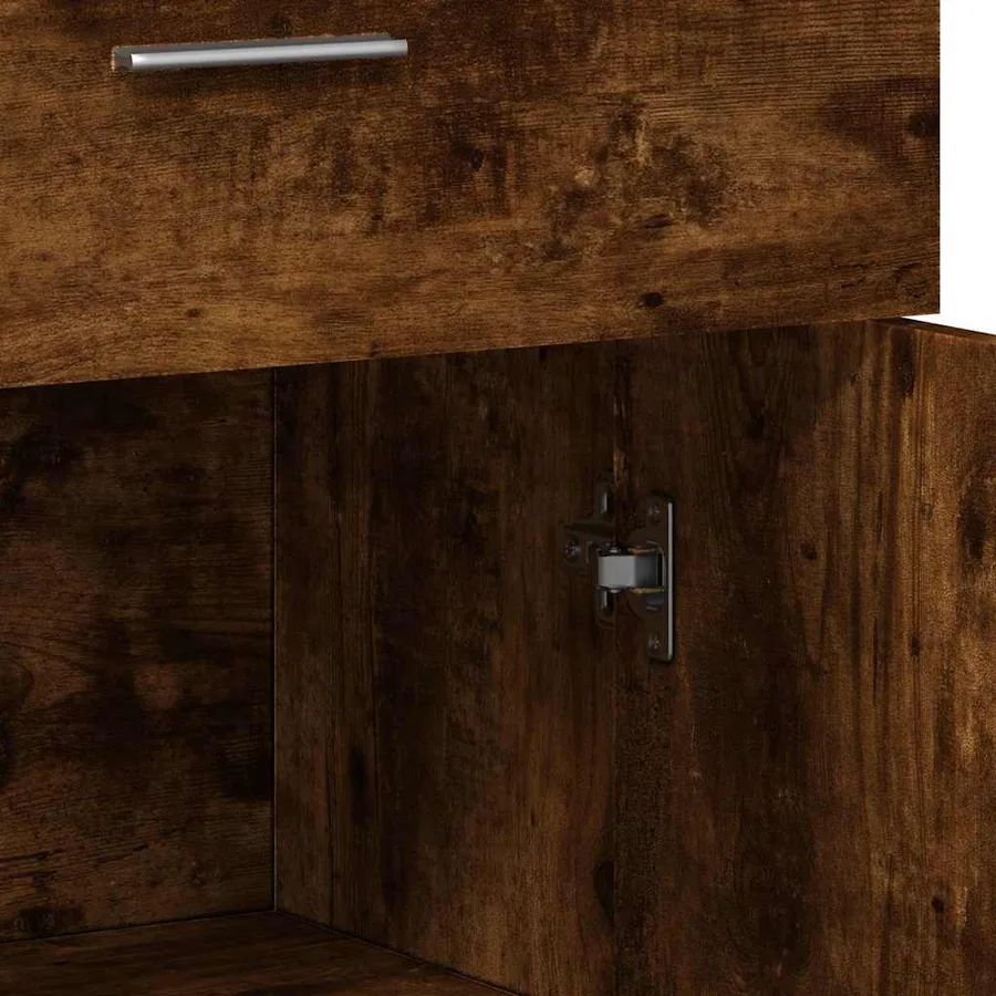 Buffets 2 pcs chêne fumé 60x30x84 cm bois d'ingénierie - 8