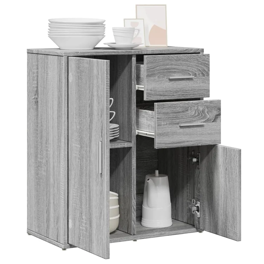 Buffet sonoma gris 60x31x70 cm bois d'ingénierie - 4
