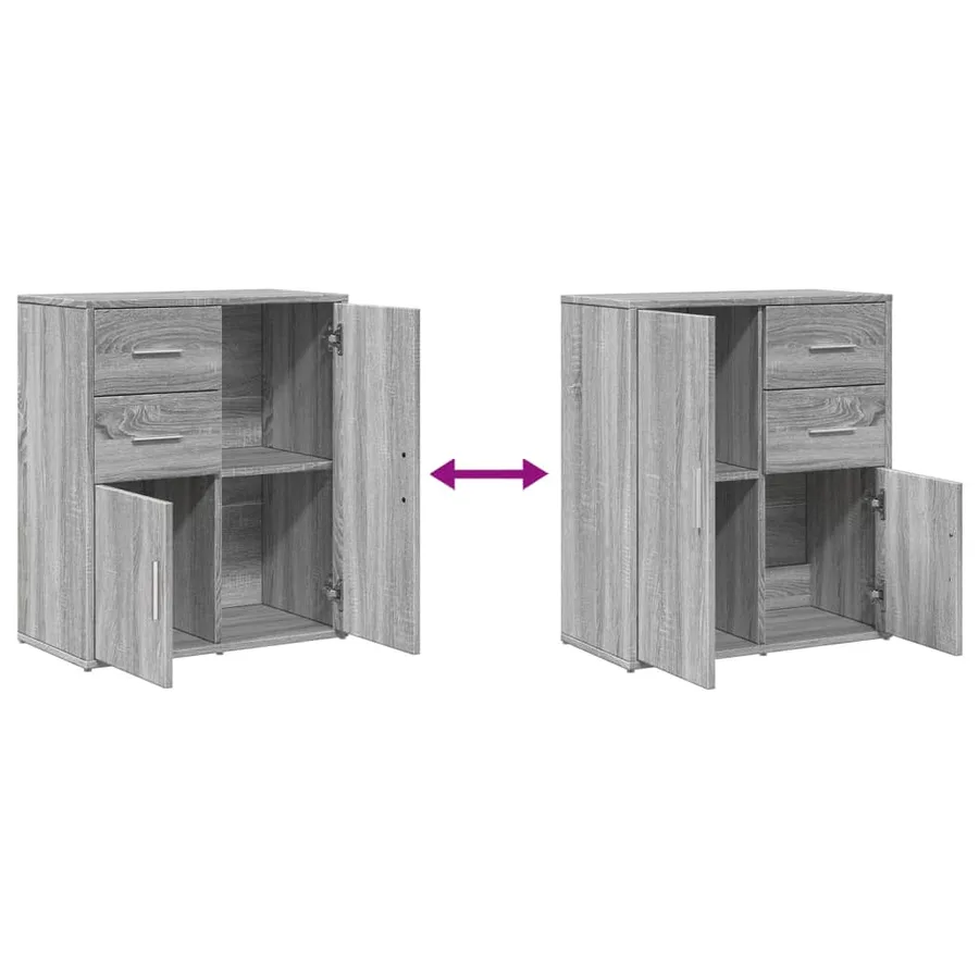 Buffet sonoma gris 60x31x70 cm bois d'ingénierie - 9