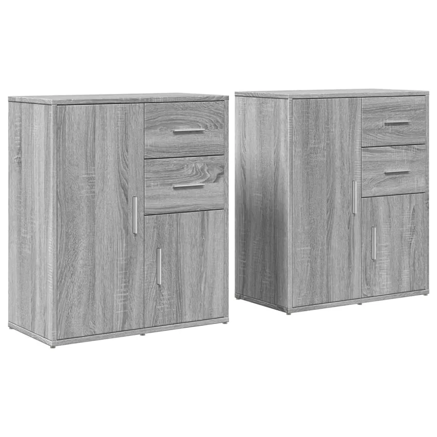 Buffets 2 pcs sonoma gris 60x31x70 cm bois d'ingénierie - 2