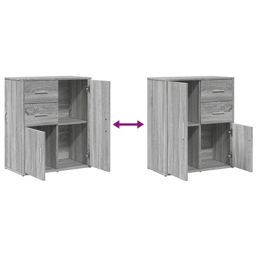 Buffets 2 pcs sonoma gris 60x31x70 cm bois d'ingénierie - 8