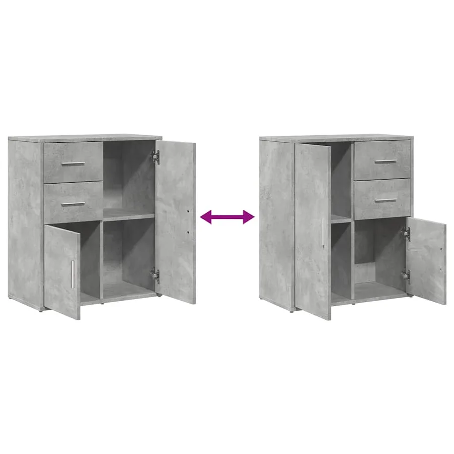 Buffet gris béton 60x31x70 cm bois d'ingénierie - 9