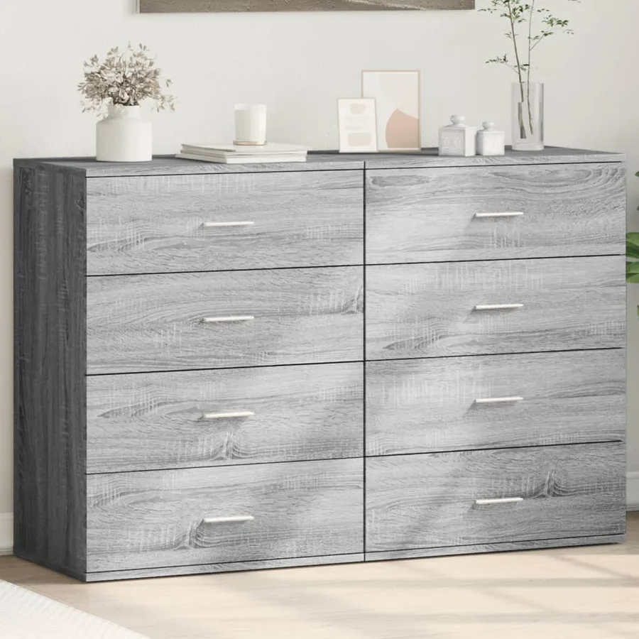 Buffets 2 pcs sonoma gris 60x39x80 cm bois d'ingénierie