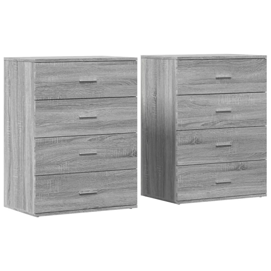 Buffets 2 pcs sonoma gris 60x39x80 cm bois d'ingénierie - 2