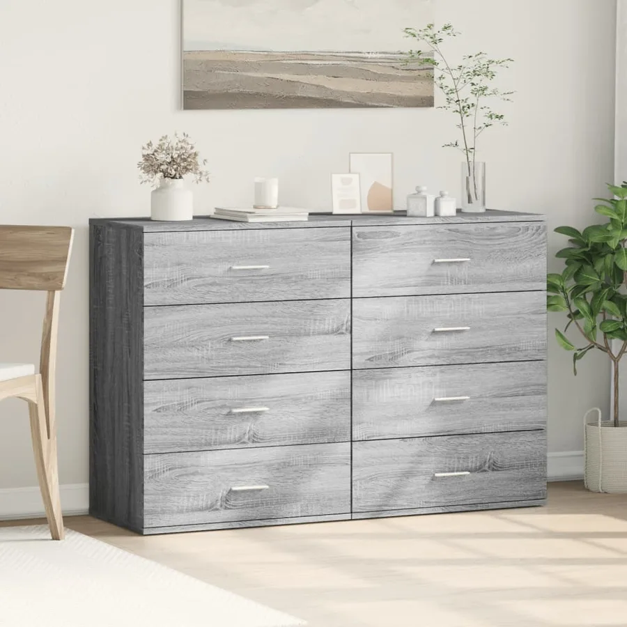 Buffets 2 pcs sonoma gris 60x39x80 cm bois d'ingénierie - 3