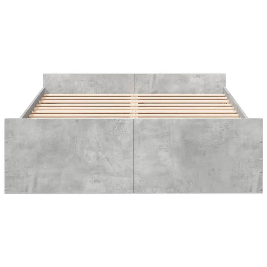 Cadre de lit avec tiroirs sans matelas gris béton 135x190 cm - 4