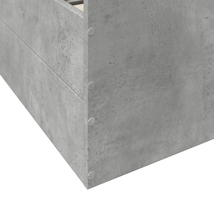 Cadre de lit avec tiroirs sans matelas gris béton 135x190 cm - 8