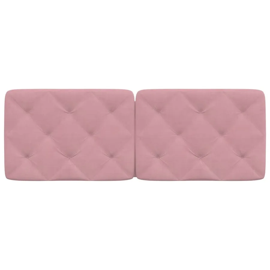 Coussin de tête de lit rose 140 cm velours - 5