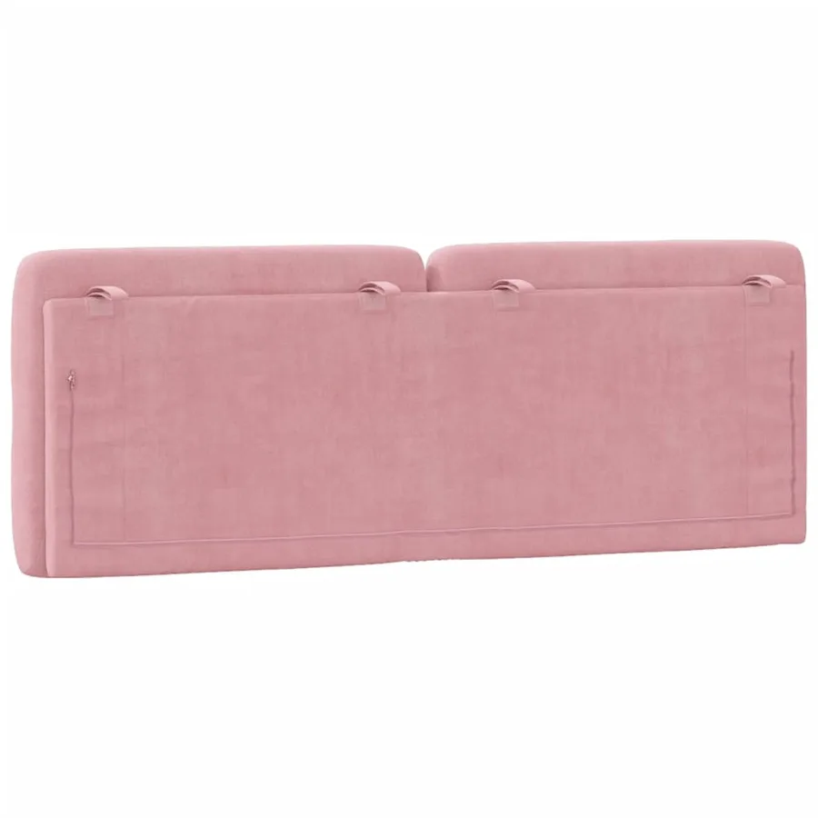 Coussin de tête de lit rose 140 cm velours - 7