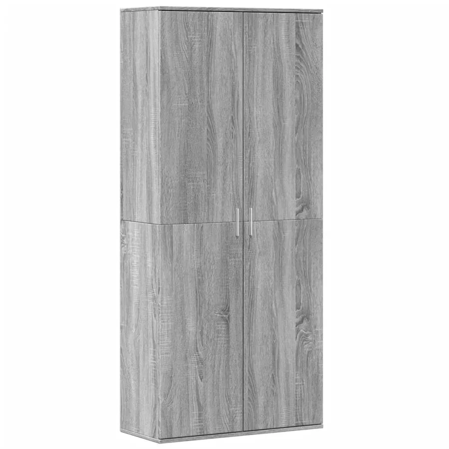 Buffet haut sonoma gris 80x35x180 cm bois d'ingénierie - 2