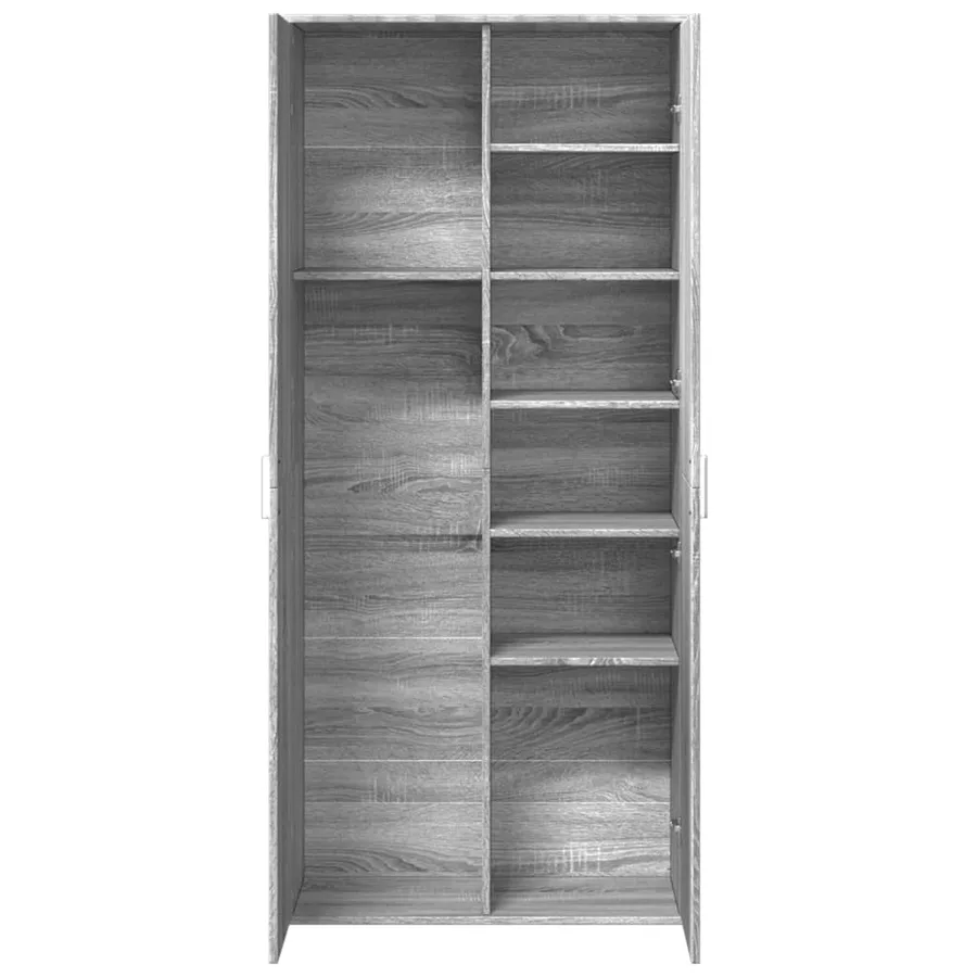 Buffet haut sonoma gris 80x35x180 cm bois d'ingénierie - 7