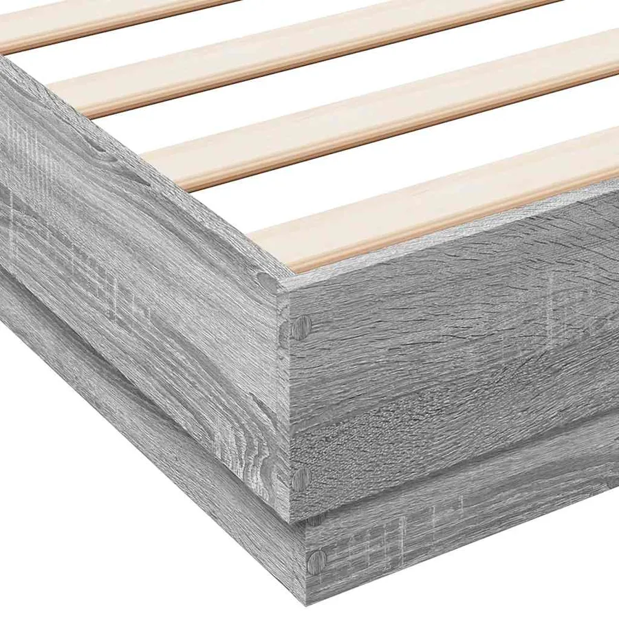Cadre de lit sans matelas sonoma gris 120x190 cm - 7