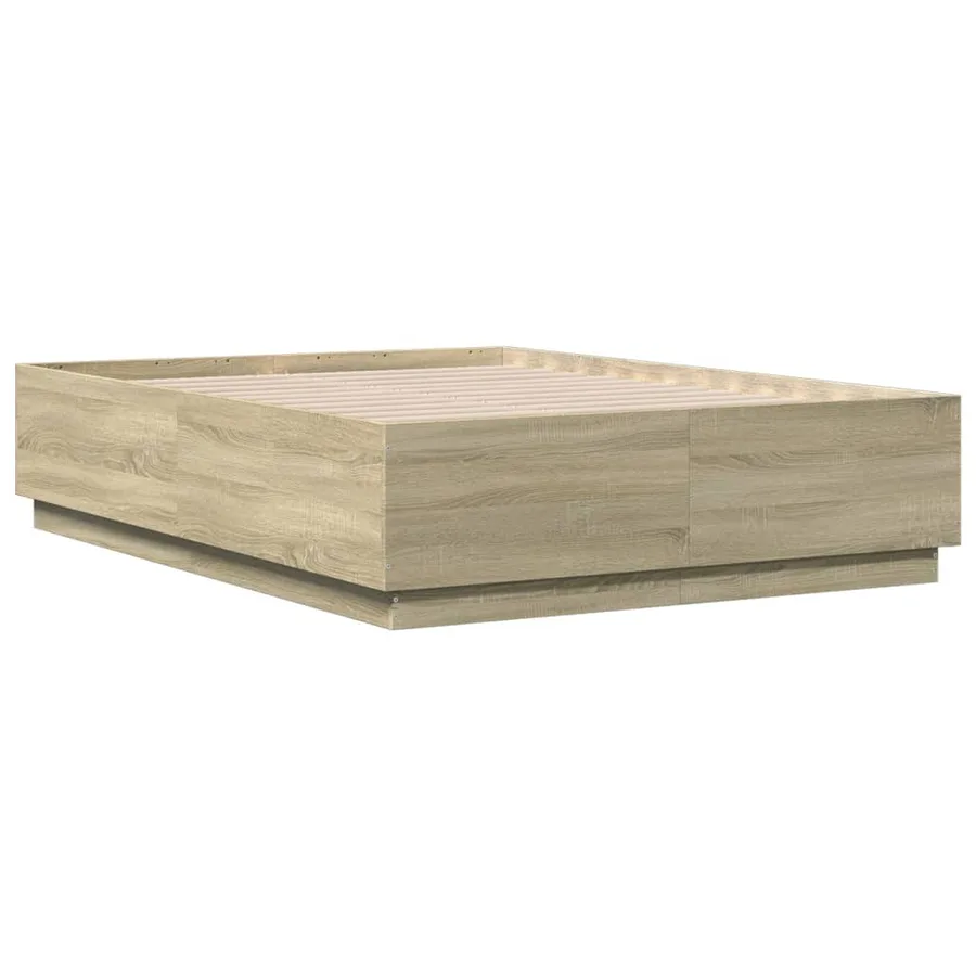 Cadre de lit avec LED sans matelas chêne sonoma 135x190 cm - 3