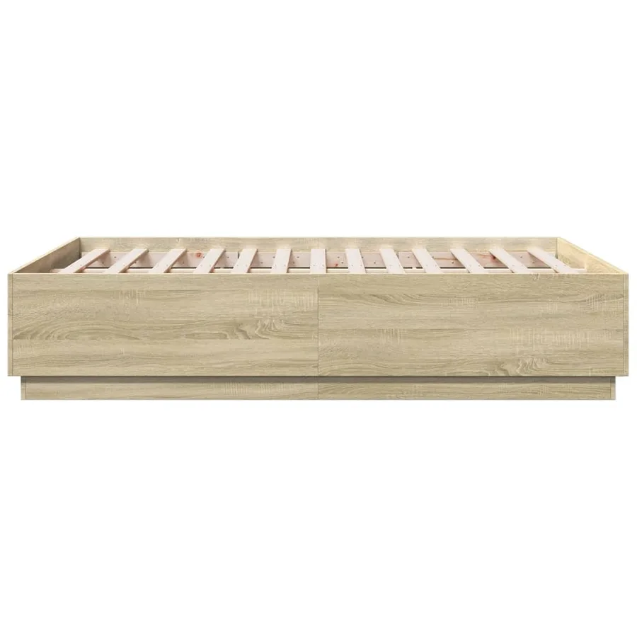 Cadre de lit avec LED sans matelas chêne sonoma 135x190 cm - 7