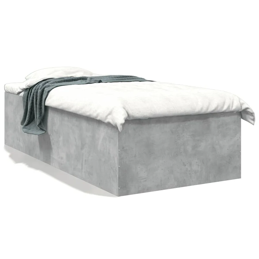 Cadre de lit sans matelas gris béton 100x200 cm - 2