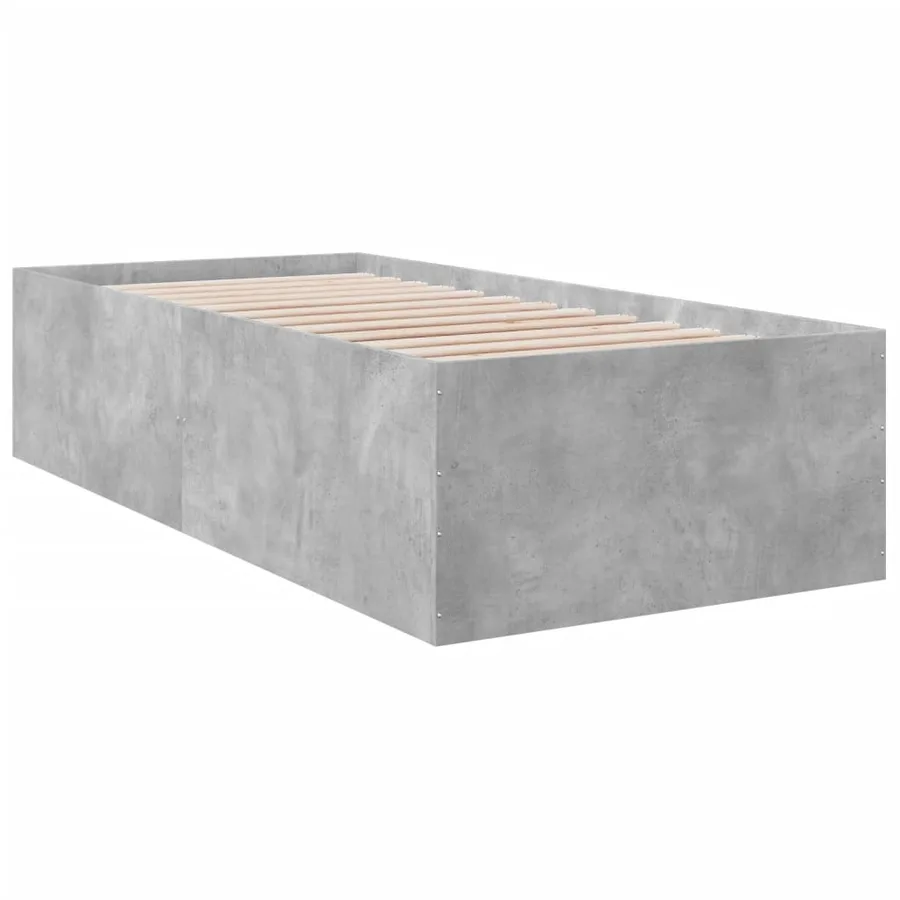Cadre de lit sans matelas gris béton 100x200 cm - 3