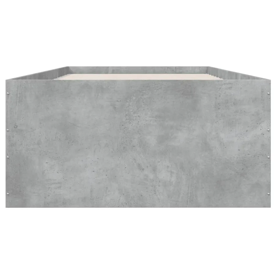 Cadre de lit sans matelas gris béton 100x200 cm - 4