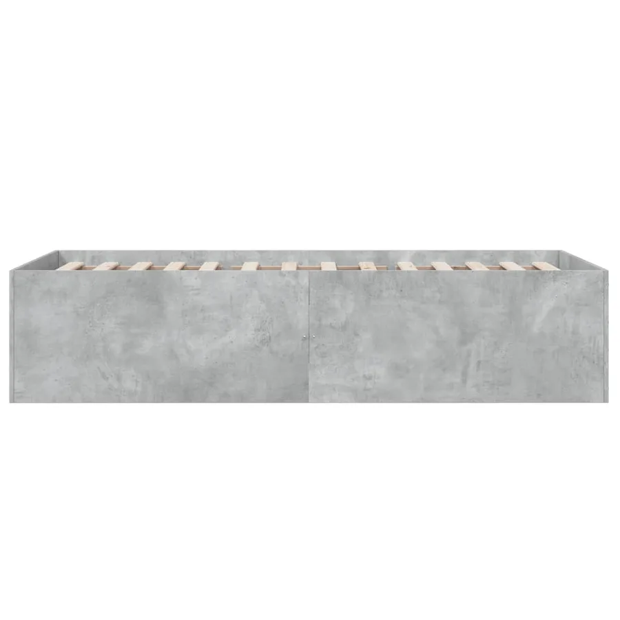 Cadre de lit sans matelas gris béton 100x200 cm - 5