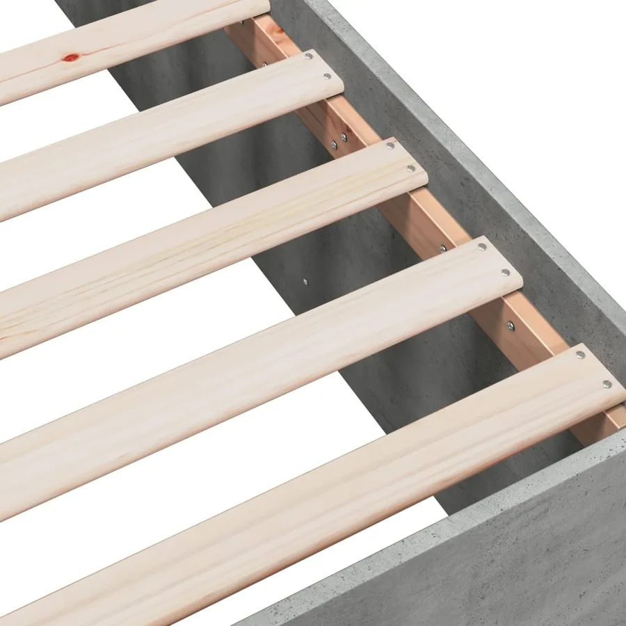 Cadre de lit sans matelas gris béton 100x200 cm - 7