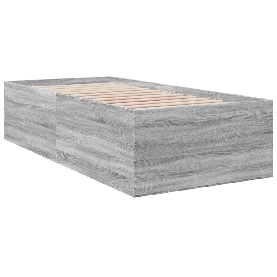 Cadre de lit sans matelas sonoma gris 100x200 cm - 3