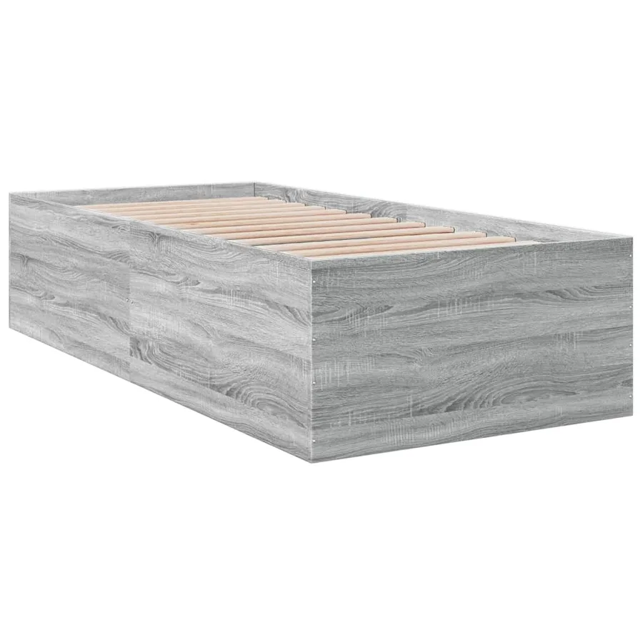 Cadre de lit sans matelas sonoma gris 100x200 cm - 6