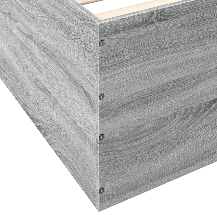 Cadre de lit sans matelas sonoma gris 100x200 cm - 8