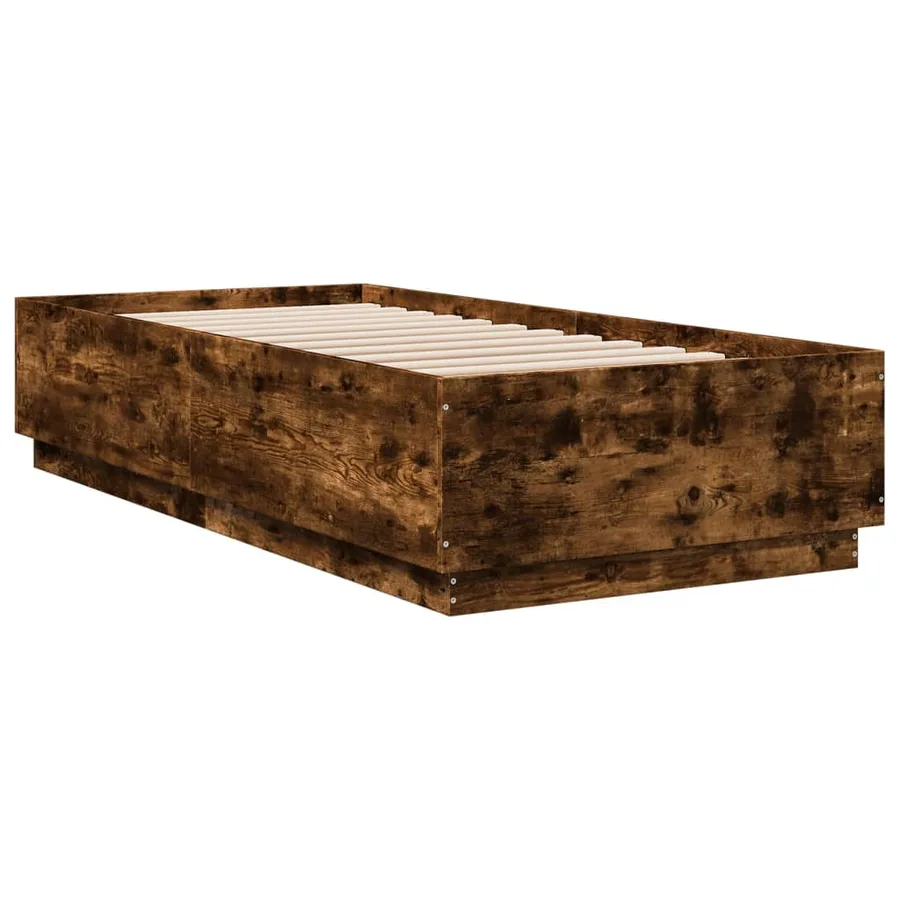 Cadre de lit sans matelas chêne fumé 90x200 cm - 3