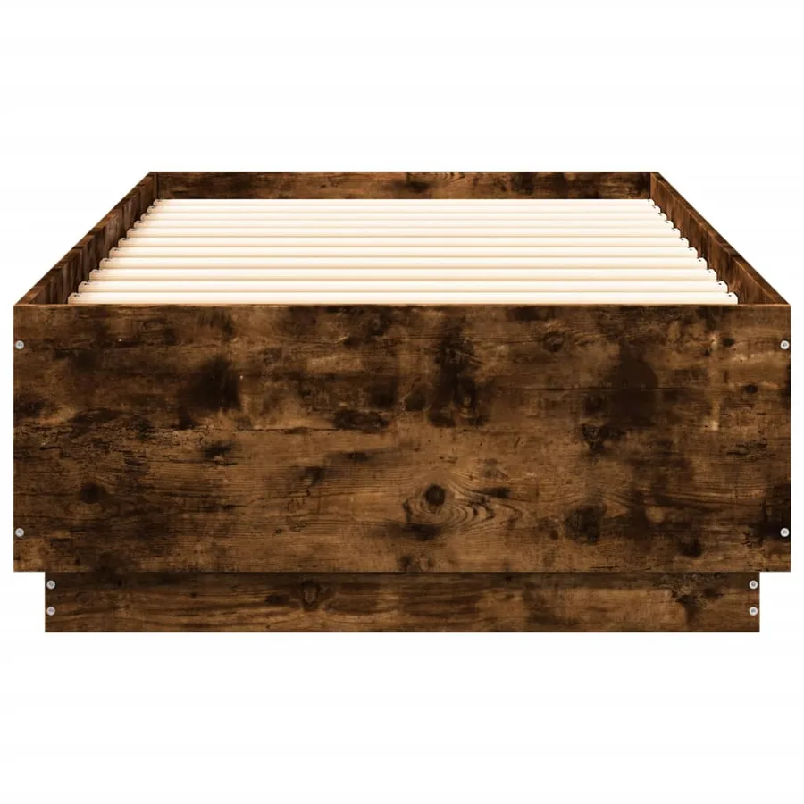 Cadre de lit sans matelas chêne fumé 90x200 cm - 4