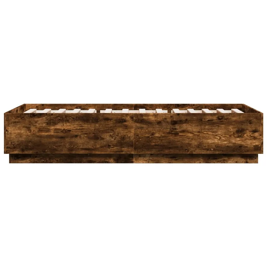 Cadre de lit sans matelas chêne fumé 90x200 cm - 5